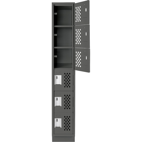Clean-Line Perforated Lockerette, 6 -tier, 15" x 72" x 12", Steel Seagulf Marine Industries Inc.