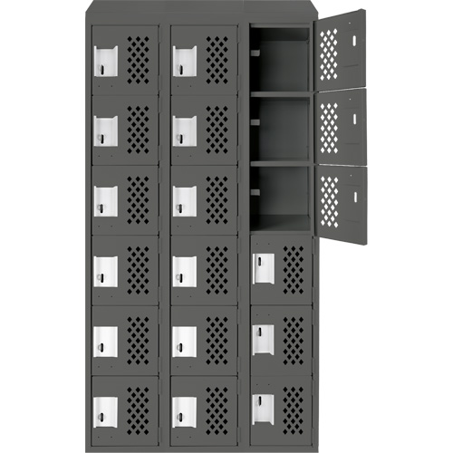 Petit casier perfor&eacute; Clean-Line, 6 niveaux, Bloc de 3, 12" x 72" x 12", Acier Seagulf Marine Industries Inc.