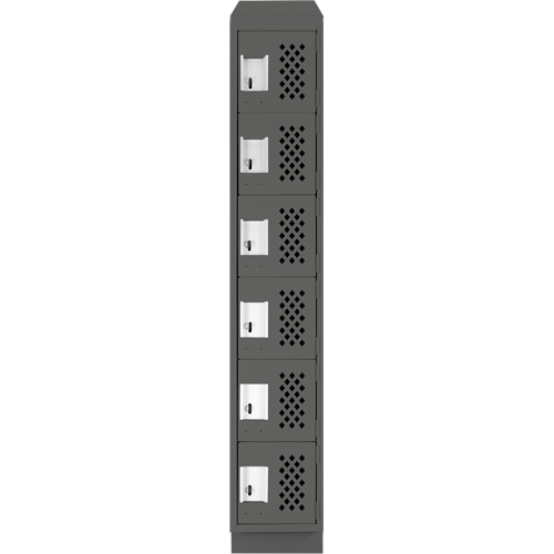 Clean-Line Perforated Lockerette, 6 -tier, 12" x 72" x 12", Steel Seagulf Marine Industries Inc.