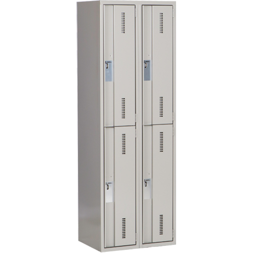 Concorde Heavy-Duty Lockers, 2 -tier, Bank of 2, 24" x 18" x 72", Steel, Grey, Welded (Assembled) Seagulf Marine Industries Inc.