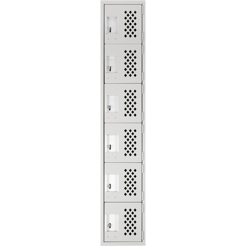 Clean-Line Perforated Lockerette, 6 -tier, 15" x 72" x 12", Steel Seagulf Marine Industries Inc.