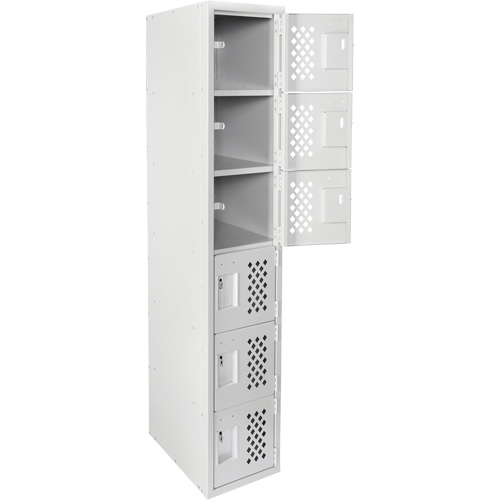 Clean-Line Perforated Lockerette, 6 -tier, 15" x 72" x 12", Steel Seagulf Marine Industries Inc.