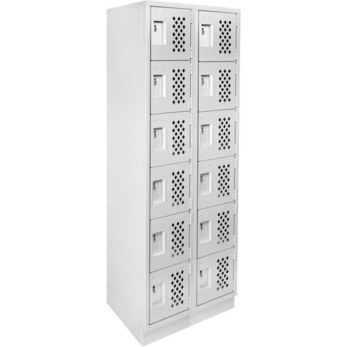 Clean-Line Perforated Lockerette, 6 -tier, Bank of 2, 12" x 72" x 12", Steel Seagulf Marine Industries Inc.