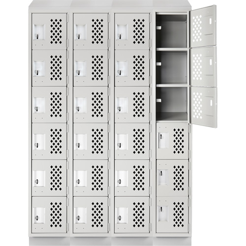 Casiers &eacute;conomiques perfor&eacute;s et assembl&eacute;s Clean Line, 6 niveaux, Bloc de 4, 18" x 72" x 12", Acier Seagulf Marine Industries Inc.