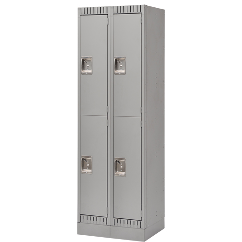 Assembled Lockers, 2 -tier, Bank of 2, 24" x 18" x 72", Steel, Grey, Rivet (Assembled) Seagulf Marine Industries Inc.