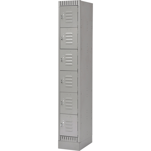 Lockers, 6 -tier, 12" x 18" x 76", Steel, Grey, Knocked Down Seagulf Marine Industries Inc.