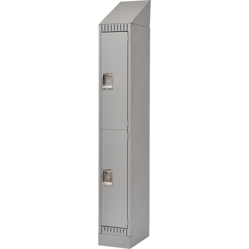 Assembled Lockers, 2 -tier, 12" x 18" x 72", Steel, Grey, Rivet (Assembled) Seagulf Marine Industries Inc.