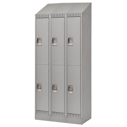 Casiers assembl&eacute;s, 2 niveaux, Bloc de 3, 36" x 18" x 72", Acier, Gris, Rivet (assembl&eacute;) Seagulf Marine Industries Inc.
