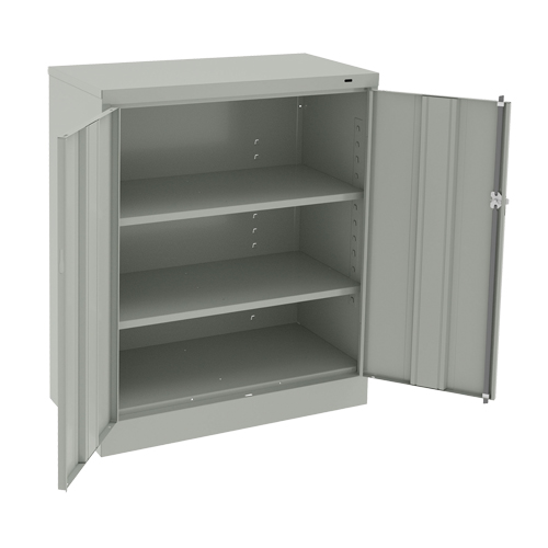 Counter High Cabinet, Steel, 2 Shelves, 42" H x 36" W x 18" D, Light Grey Seagulf Marine Industries Inc.