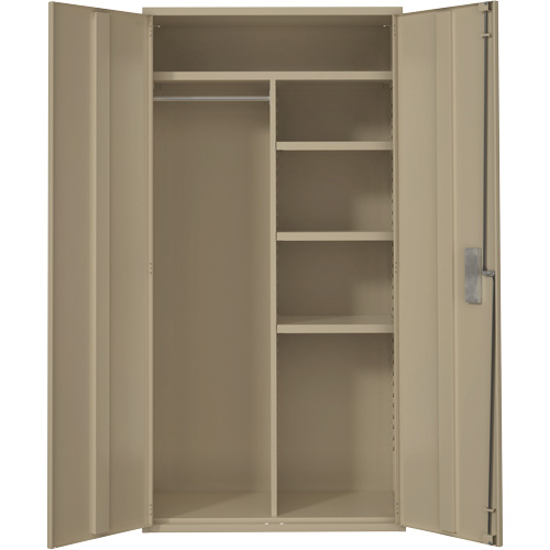 Combination Storage Cabinet, Steel, 6 Shelves, 72" H x 36" W x 18" D, Beige Seagulf Marine Industries Inc.