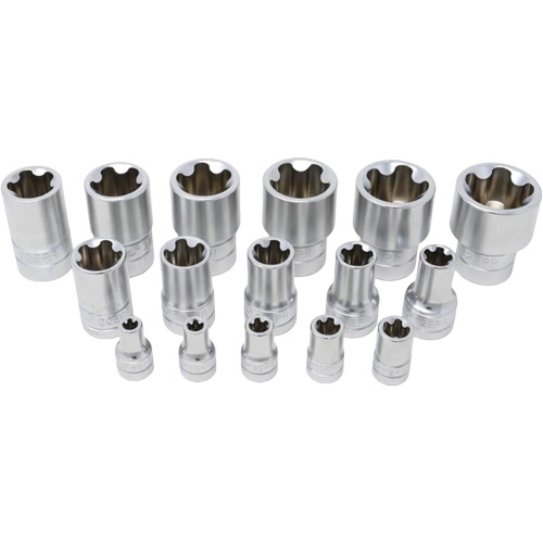 Jeu de douilles TORX EPR &agrave; 5 pans, 16 Morceaux, Prise de 1/2"/1/4"/3/8" Seagulf Marine Industries Inc.