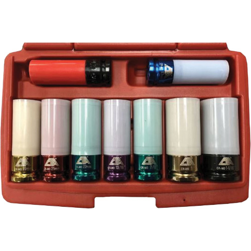 Jeu de douilles &agrave; chocs principales &agrave; paroi mince, 9 Morceaux, Prise de 1/2" Seagulf Marine Industries Inc.