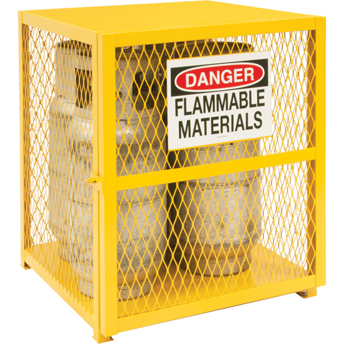 Gas Cylinder Storage Cabinet, 4 Cylinder Capacity, 30" W x 30" D x 35" H, Yellow Seagulf Marine Industries Inc.