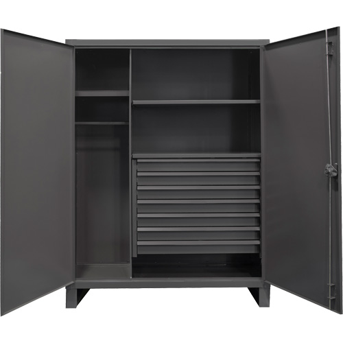 Extra Heavy-Duty Wardrobe Cabinet, Steel, 48" W x 24" D x 78" H, Grey Seagulf Marine Industries Inc.