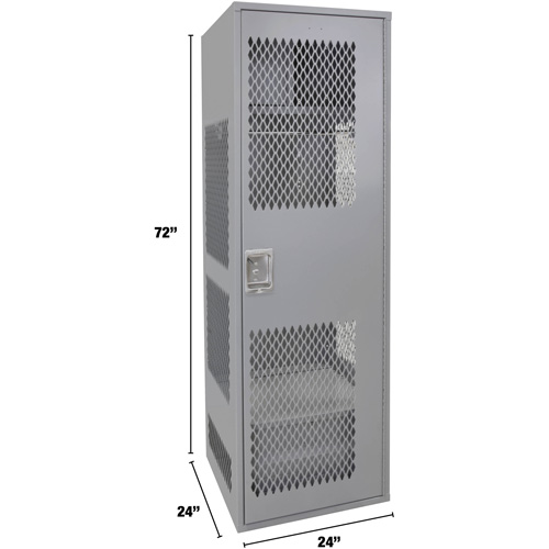 Casier pour &eacute;quipement avec porte, Acier, 24" la x 24" p x 72" h, Gris Seagulf Marine Industries Inc.