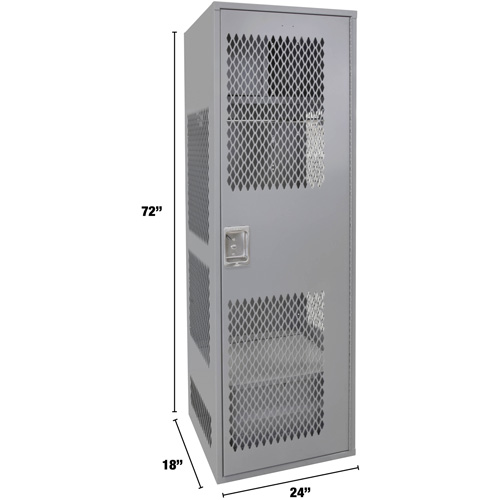 Gear Locker with Door, Steel, 24" W x 18" D x 72" H, Grey Seagulf Marine Industries Inc.