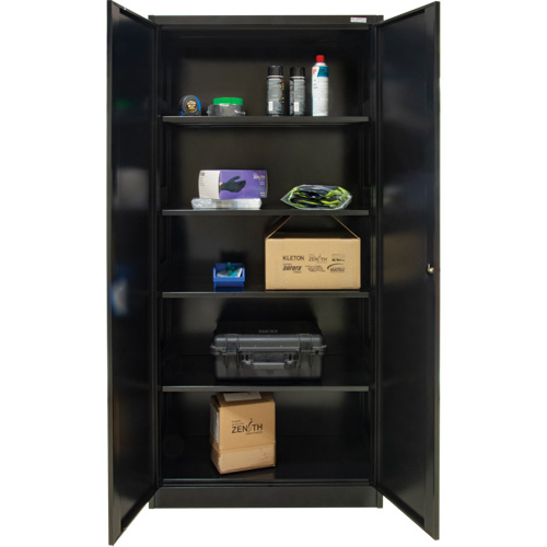 Hi-Boy Storage Cabinet, Steel, 4 Shelves, 72" H x 36" W x 18" D, Black Seagulf Marine Industries Inc.