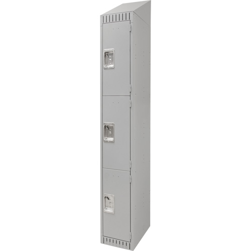 Lockers, 3 -tier, 12" x 18" x 82", Steel, Grey, Knocked Down Seagulf Marine Industries Inc.