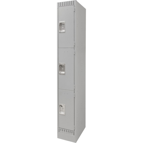 Lockers, 3 -tier, 12" x 18" x 76", Steel, Grey, Knocked Down Seagulf Marine Industries Inc.