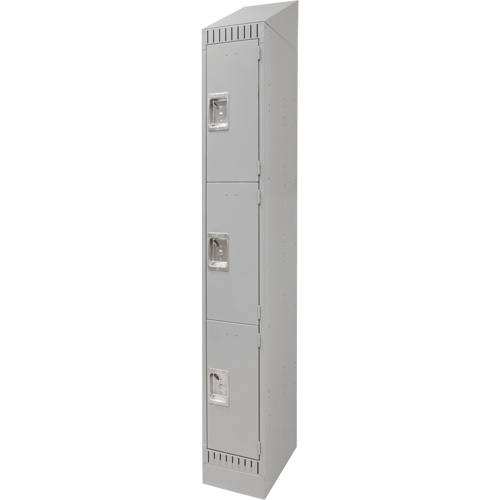 Lockers, 3 -tier, 12" x 18" x 86", Steel, Grey, Knocked Down Seagulf Marine Industries Inc.