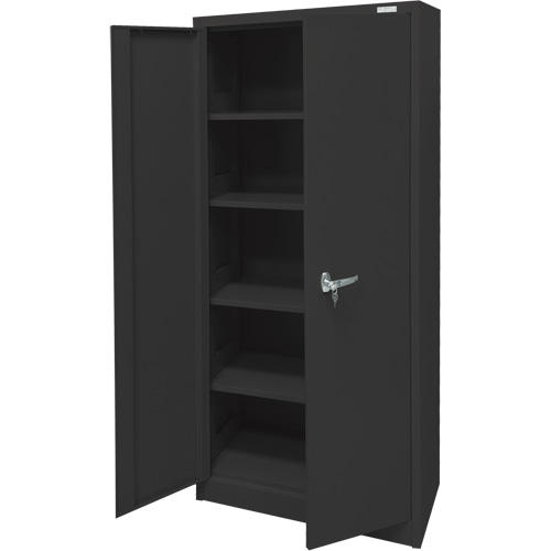 Armoire d'entreposage, Acier, 4 Tablettes, 66" h x 30" la x 15" P, Noir Seagulf Marine Industries Inc.