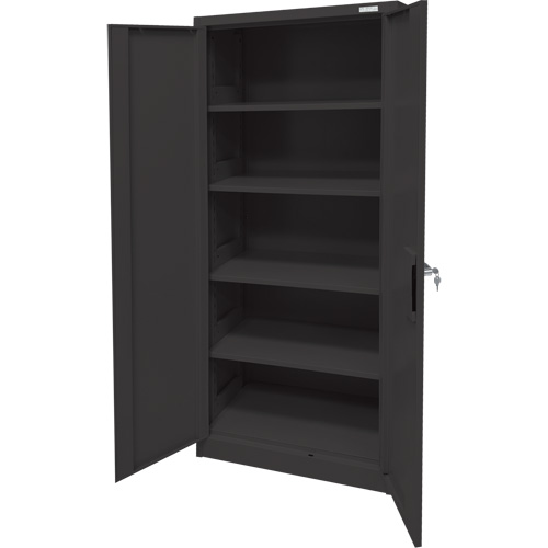 Armoire d'entreposage, Acier, 4 Tablettes, 66" h x 30" la x 15" P, Noir Seagulf Marine Industries Inc.