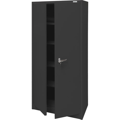 Armoire d'entreposage, Acier, 4 Tablettes, 66" h x 30" la x 15" P, Noir Seagulf Marine Industries Inc.