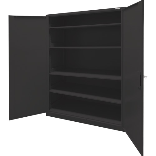 Armoire d'entreposage, Acier, 4 Tablettes, 78" h x 48" la x 24" P, Noir Seagulf Marine Industries Inc.