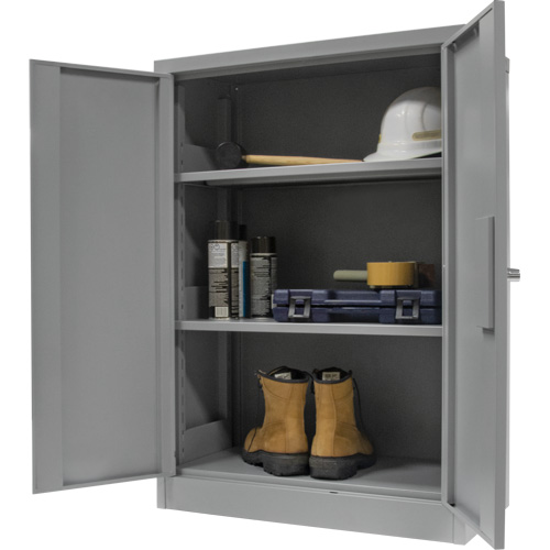 Counter-High Storage Cabinet, Steel, 2 Shelves, 42" H x 48" W x 24" D, Grey Seagulf Marine Industries Inc.