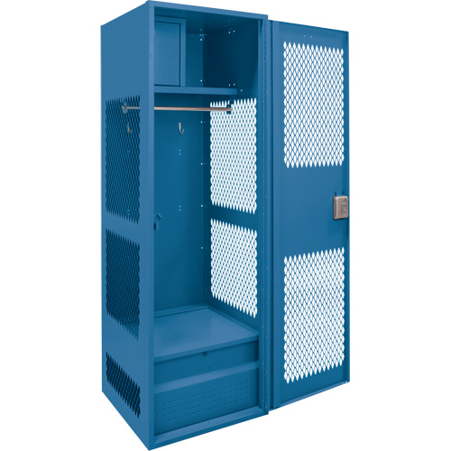 Casier pour &eacute;quipement avec porte, Acier, 24" la x 18" p x 72" h, Bleu fonc&eacute; Seagulf Marine Industries Inc.
