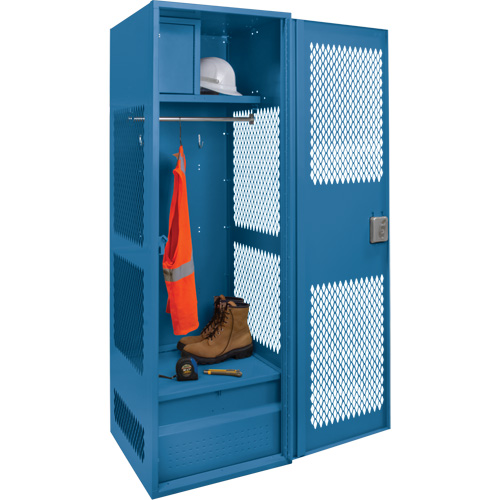 Casier pour &eacute;quipement avec porte, Acier, 24" la x 18" p x 72" h, Bleu fonc&eacute; Seagulf Marine Industries Inc.