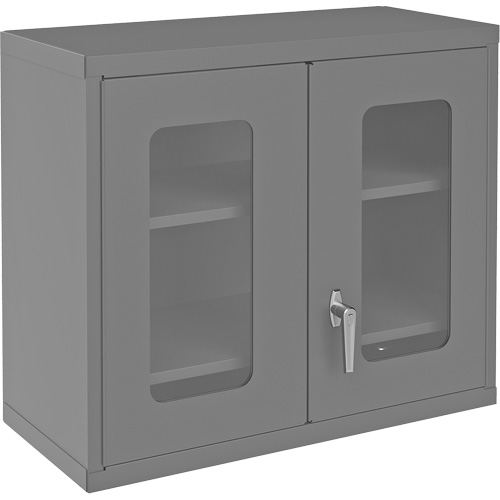 Wall-Mountable Storage Cabinet with Clearview Doors, 26-15/16" H x 29-7/8" W x 13-11/16" D, 2 Shelves, Steel, Grey Seagulf Marine Industries Inc.