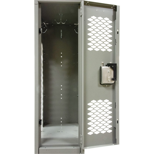 Vented Lockers, 2 -tier, 12" x 18" x 88", Steel, Grey, Knocked Down, Perforated Seagulf Marine Industries Inc.