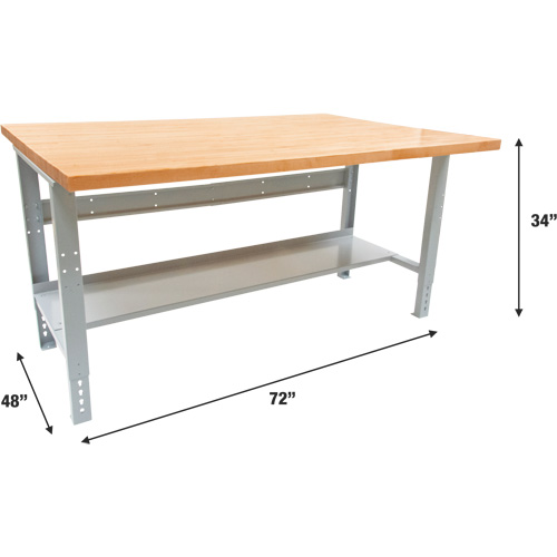 Industrial Modular Workbench, 1000 lbs. Cap., 72" W x 48" D Seagulf Marine Industries Inc.
