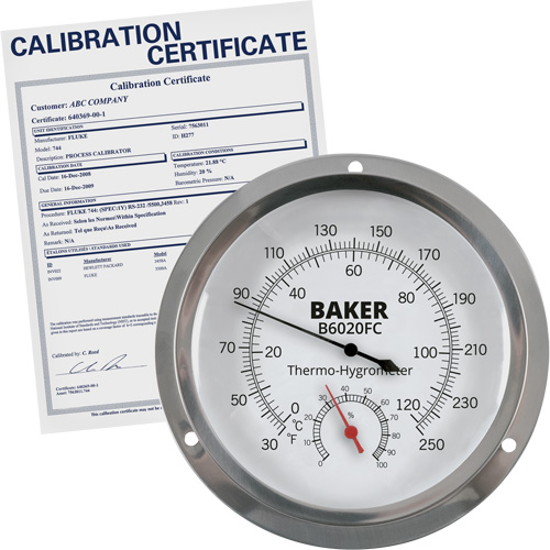 Dial Thermo-Hygrometer with ISO Certificate, 0% - 100% RH, 30 - 250°F (0 - 120°C) Seagulf Marine Industries Inc.