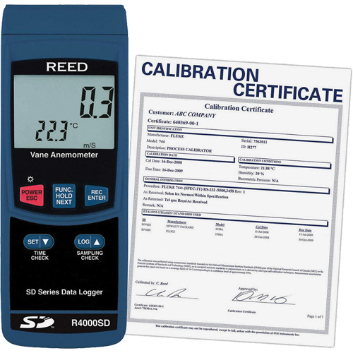 Thermo-Anemometer with ISO Certificate, Data Logging, 0.4 - 30 m/sec Air Velocity Range Seagulf Marine Industries Inc.