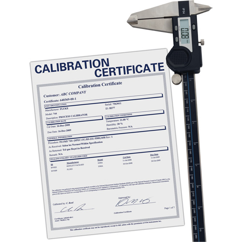 Pied &agrave; coulisse num&eacute;rique avec certificat de traçabilit&eacute;, R&eacute;solution de 0,0005" (0,01 mm), 0" - 12" (0 mm - 300 mm) gamme de mesure Seagulf Marine Industries Inc.