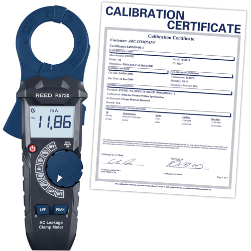 Pince amp&egrave;rem&eacute;trique pour fuite c.a avec certificat d'&eacute;talonnage Seagulf Marine Industries Inc.