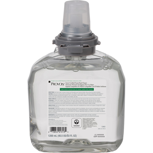 Savon pour les mains certifi&eacute; vert pour distributeur PROVON TFX, Mousse, 1200 ml, Parfum&eacute; Seagulf Marine Industries Inc.