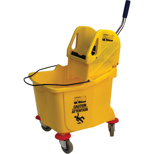 Seau et essoreuse pour vadrouille, Pression vers le bas, 9,5 gal. US (38 pintes), Jaune Seagulf Marine Industries Inc.