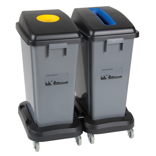 Socle roulant pour contenant &agrave; d&eacute;chets & &agrave; recyclage, Polypropyl&egrave;ne, Noir, Convient aux contenants  Seagulf Marine Industries Inc.