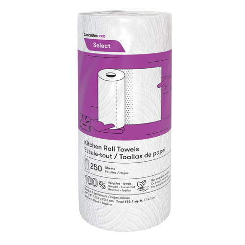 Pro Select Kitchen Towel Roll, 2 Ply, 250 Sheets/Roll, 8" W, 11" L Seagulf Marine Industries Inc.