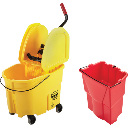 Ensemble de seau pour vadrouille et essoreuse WaveBrake, Pression vers le bas, 8,75 gal. US (35 pintes), Jaune Seagulf Marine Industries Inc.