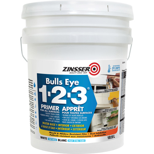 Bulls Eye 1-2-3&reg; Water-Base Primer, 18.9 L, Pail, White Seagulf Marine Industries Inc.