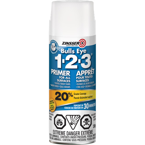 Appr&ecirc;t &agrave; base d'eau Bulls Eye 1-2-3, Canette a&eacute;rosol, Blanc Seagulf Marine Industries Inc.