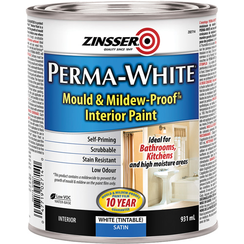 Peinture int&eacute;rieure Mold & Mildew-Proof Perma-White, 931 ml, Canette, Blanc Seagulf Marine Industries Inc.