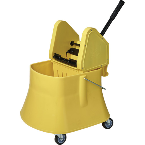 Ensemble de seau pour vadrouille et essoreuse Champ, Pression vers le bas, 10 gal. US (40 pintes), Jaune Seagulf Marine Industries Inc.