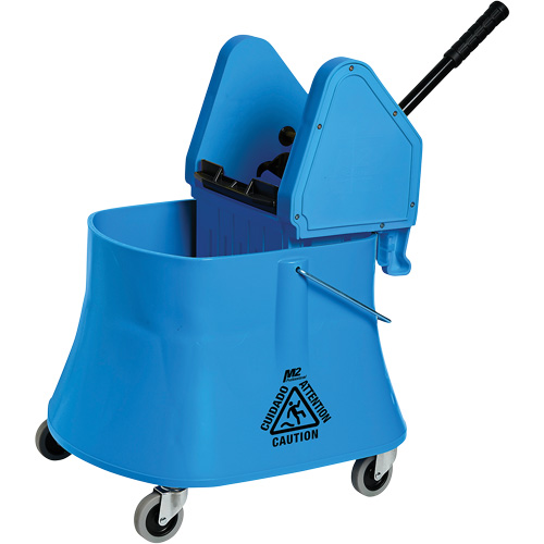 Ensemble de seau pour vadrouille et essoreuse Champ, Pression vers le bas, 10 gal. US (40 pintes), Bleu Seagulf Marine Industries Inc.