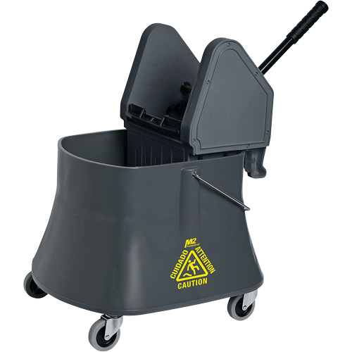Ensemble de seau pour vadrouille et essoreuse Champ, Pression vers le bas, 10 gal. US (40 pintes), Gris Seagulf Marine Industries Inc.