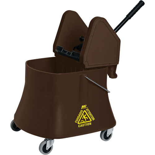 Ensemble de seau pour vadrouille et essoreuse Champ, Pression vers le bas, 10 gal. US (40 pintes), Brun Seagulf Marine Industries Inc.